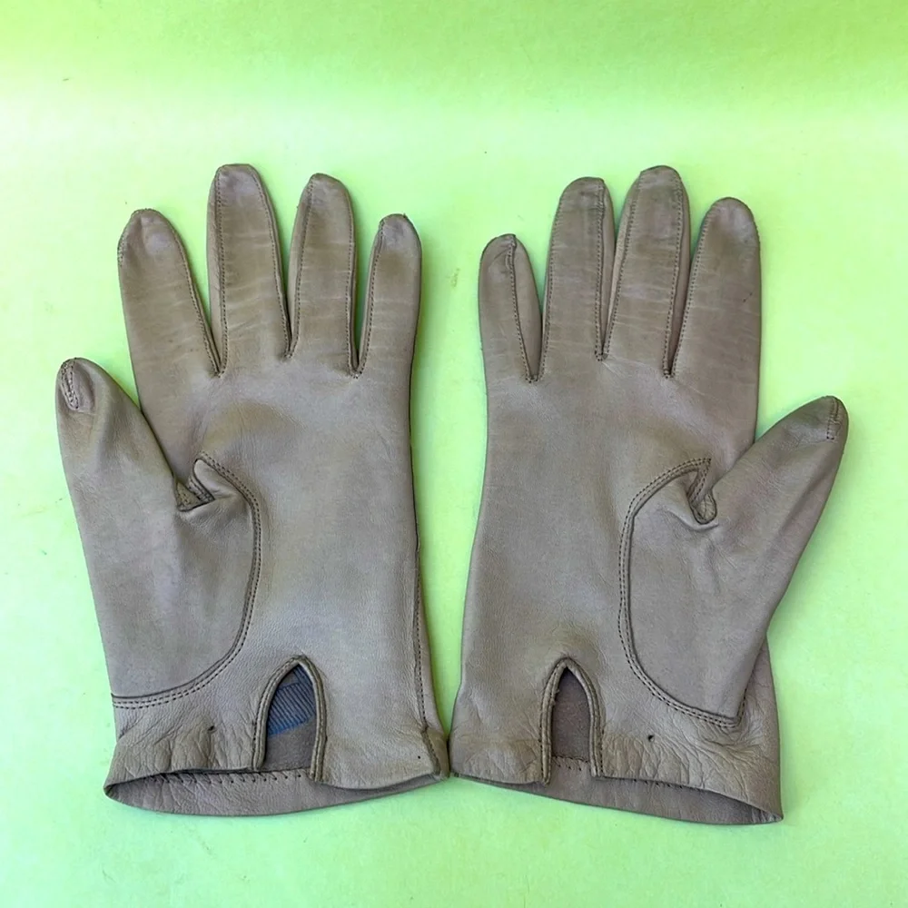 Vintage Grayish Tan Leather Gloves